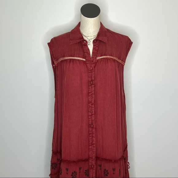 Free People Women's Pretty Cozy Maxi Dress Brown Small - Picture 6 of 10